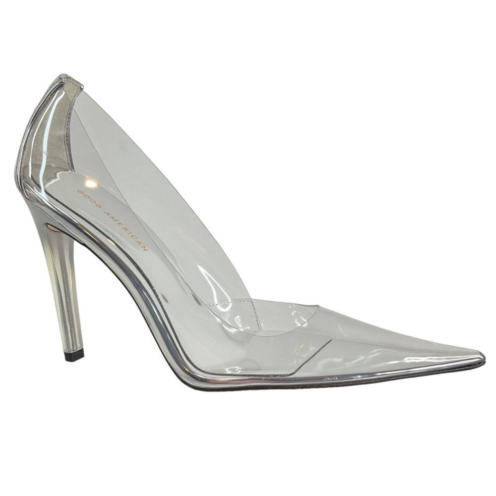 Good American Heels Womens Size 9.5 Clear Pump Cinder F*cking Rella $260 Nib